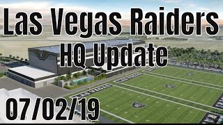 Las vegas raiders headquarters construction update taken on tuesday,
july 2, 2019. the hq is going up quick. you can see glass front corner
of the...