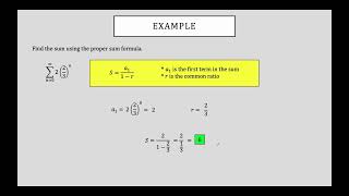 Precalculus - Chapter 9.3.3 The Sum of an Infinite Geometric Sequence