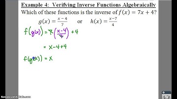 PC: 1.6 Notes: Example 4 - Verifying Inverse Functions
