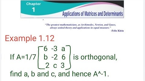Class 12 Chapter 1 Applications of Matrices and Determinants Example 1.12