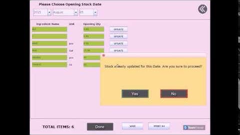Inventory: Opening and Closing Stock AST POS