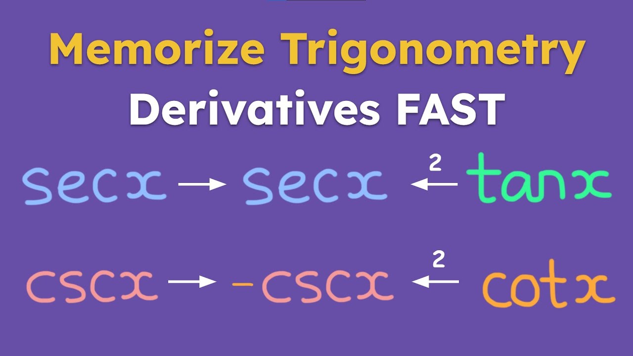 Memorize Trigonometric Derivatives INSTANTLY Using This Trick YouTube Memorize Trigonometric Derivatives INSTANTLY Using This Trick YouTube