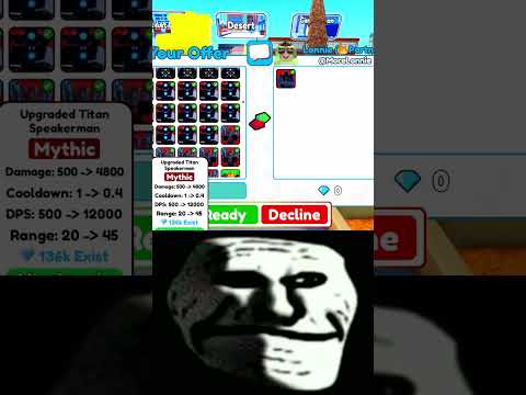 When You Offer For A Glitch Cameraman In Toilet Tower Defence! Shorts Roblox Trollface