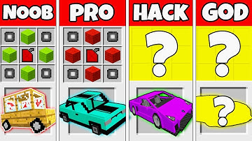 SUPER CAR CRAFTING CHALLENGE - NOOB vs PRO vs HACKER in Minecraft Battle / Animation