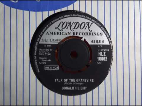 Northern - DONALD HEIGHT - Talk Of The Grapevine - LONDON HLZ 10062 UK 1966 Soul Dancer USA Shout