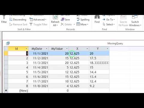 moving average ,rolling average in access query