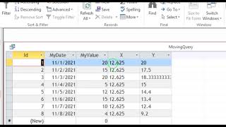 moving average ,rolling average in access query screenshot 2