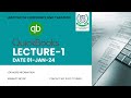 QUICK BOOK LECTURE 1 1 JAN 23