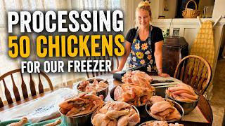 Processing 50 Chickens for Our Freezer | Breaking Down, Vacuum Sealing & Shrink Bagging