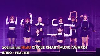 [4K 60fps] 240110 CIRCLE CHART MUSIC AWARDS NiziU(니쥬) -  INTRO + HEARTRIS 직캠