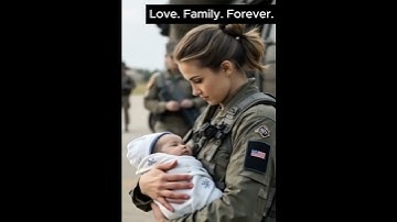 Emotional Moment: Female Soldier Gently Holds Baby Before Deployment #shorts  #shortvideo #love