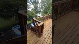 Deck cleaning with no pressure washer. Longer lasting deck ✅