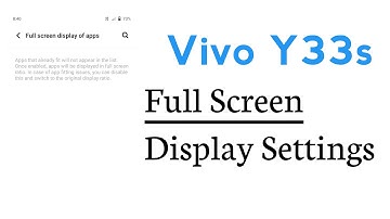 Vivo Y33s Full Screen Display Settings