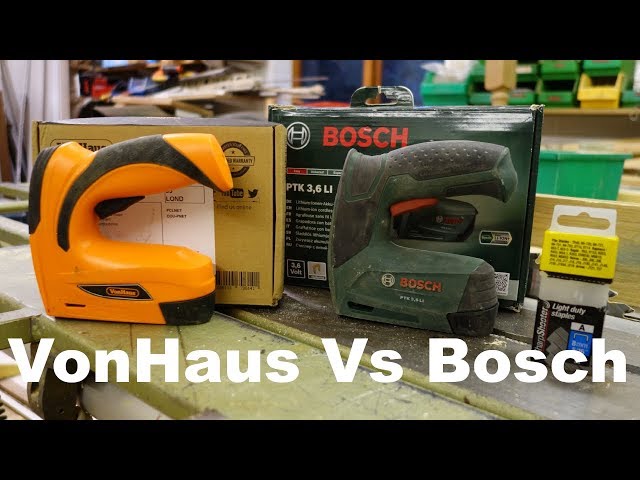 Bosch PTK 3,6 LI Vs VonHaus electric stapler, which is better? class=
