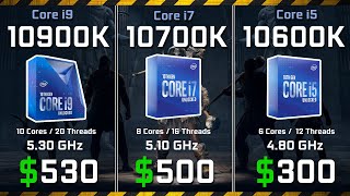 Core i9-10900K vs i7-10700K vs i5-10600K Test in Games and Render Performance