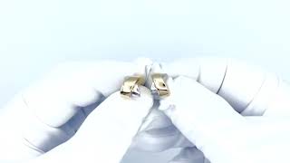 Vidéo: Boucles d'oreilles avec deux tons d'or 18 Cts et pousettes.