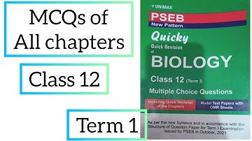 MCQs of all chapters class 12 biology  term 1 #pseb #psebboardexam #term1  unimax book
