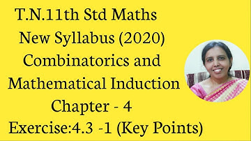 T.N. 11th  Maths  Exercise:4.3  Sum - 1 | Combinatorics & Mathematical Induction.