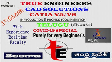 how to learn Catia v5 in telugu 1st Part, Catia v5 tutorial in telugu True Engineers Cad solutions