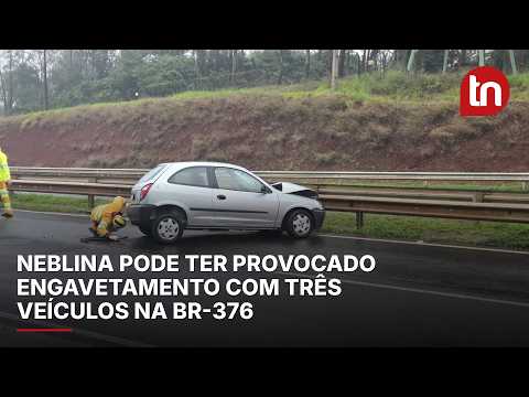 Neblina pode ter provocado engavetamento com três veículos na BR-376 em Apucarana