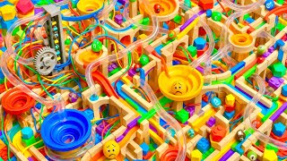 Marble Run Race ASMR Rollercoaster Try branching the electric elevator