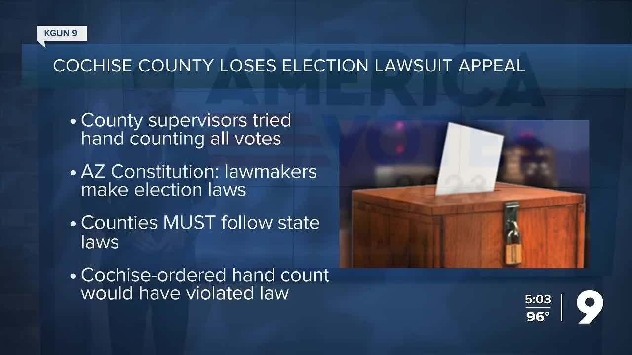 Arizona Appeals Court rules against Cochise Co. in handcount suit YouTube