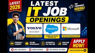 Top IT Job Openings Today | Microsoft, Salesforce, Volvo | Freshers Apply Now 🎓
