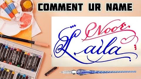 Laila Noor Name Signature Calligraphy Status | How to Draw, Cursive Calligraphy with Cut Marker