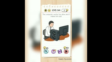 Brain Test Level 249 | The Computer Works Too Slow And It Makes Him Sad | Games Squeezer |