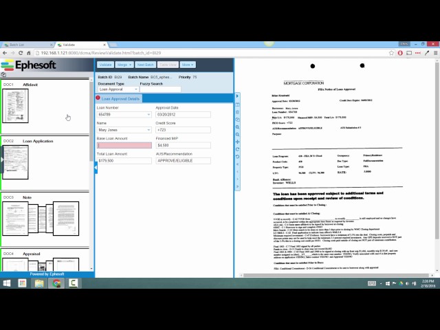 Ephesoft Mortgage Processing Demo