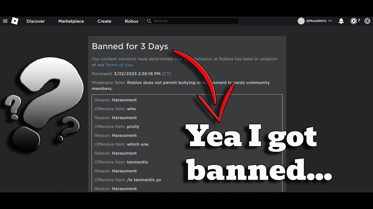 How I Got Banned On Roblox.. - YouTube