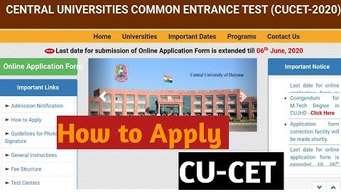 How to fill CU-CET Application Form online 2020 || Easy Way