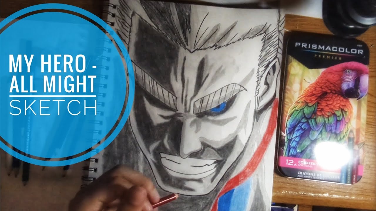 My Hero Academia - How to draw All Might Drawing Sketch Tutorial #art # ...