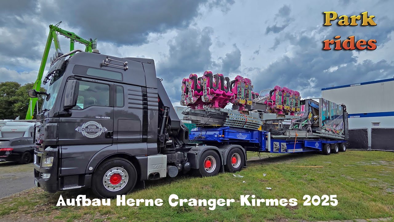 Aufbau Herne Cranger Kirmes - Opbouw Herne 2025