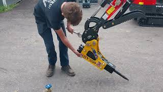 Installing a Jackhammer Attachment on a GroundHog Excavator