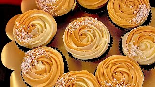 كاب كيك بكريمة الكراميل جد راءع vanilla cupcakes with caramel frosting