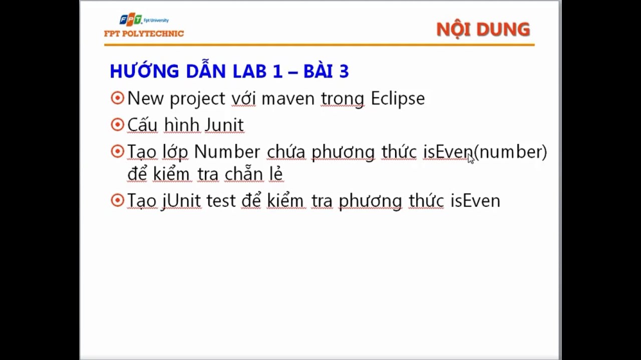 Hướng Dẫn Tạo Junit Test Cho Dự Án Java Maven Trong Eclipse Lab1.3