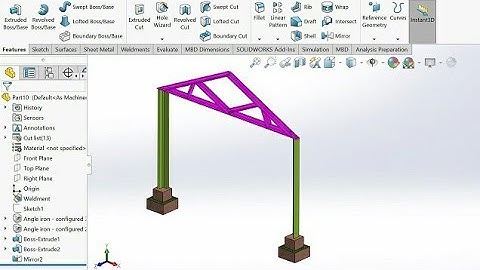 #Angle Weldment structure member joint  columns in solidworks weldment structure design in weldmen#