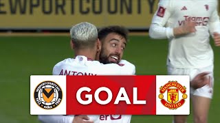 GOAL | Bruno Fernandes | Newport County 0-1 Manchester United | Fourth Round | Emirates FA Cup 2023-