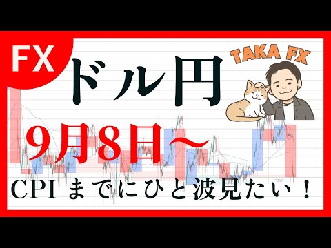 【TAKA FX】木曜のCPIまでにひと波見たい！　9月8日(月)～　ドル円他各通貨の環境認識解説