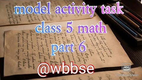 class 5 model activity task math part 6#model activity task class 5 math part 6@wbbse#september 2021