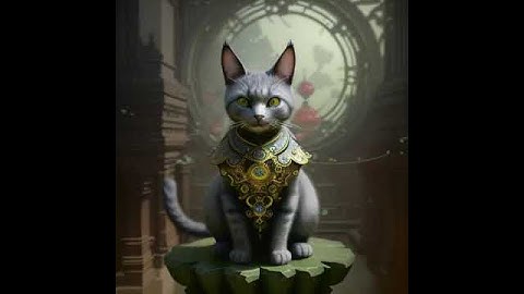 Mecha Mech Robots in the Sky Space Station Anthropomorphic cat surrounded by fractals