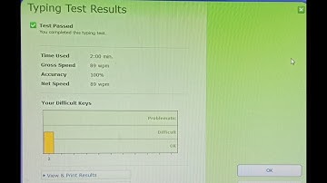 Typing Speed 89 wpm with 100 percent accuracy