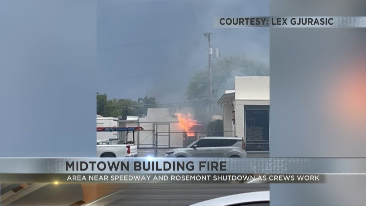 Crews on scene of building fire in midtown Tucson - YouTube