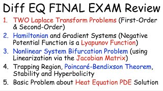 Differential Equations Final Exam Review Problems and Solutions (includes Laplace Transforms)