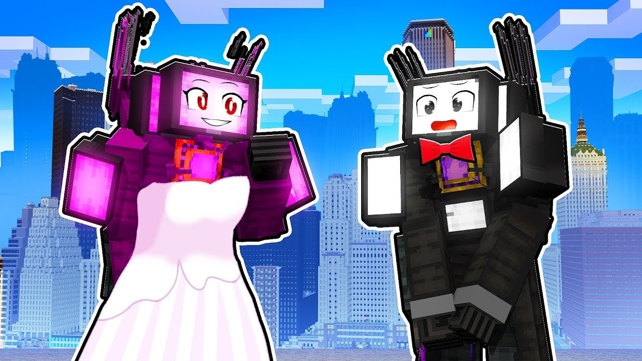 CRAZY TITAN TV WOMAN wants to MARRY TITAN TV MAN In Minecraft