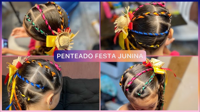 Penteados Infantis 2020: fotos, tutoriais, dicas  Penteado festa junina  infantil, Penteados infantis, Penteado infantil simples