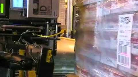 Dual Panel Label Printer Applicators Apply Labels to Double Stacked Pallets