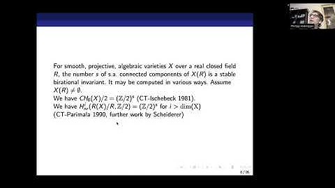 Jean-Louis Colliot-Thélène: On the stable rationality of certain real threefolds (NTWS 272)