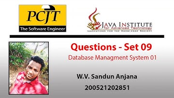 Question Set 09 | Database Managment System | Java Institute | Sandun Anjana